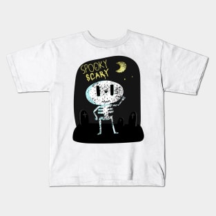 Spooky Scary Skeleton Halloween Trend Moon Mug Sticker Gift Shirt Kids T-Shirt